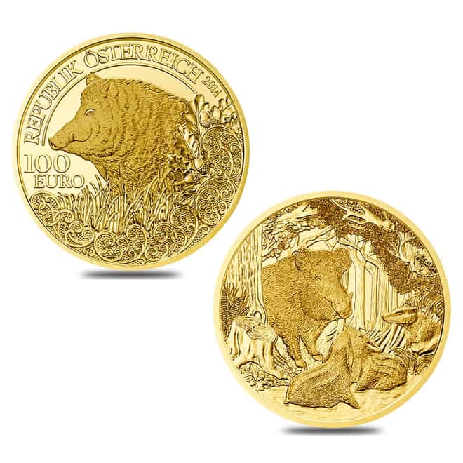 2013 - 2018 3 oz Austrian Gold Wildlife In Our Sights 6-Coin Proof Set