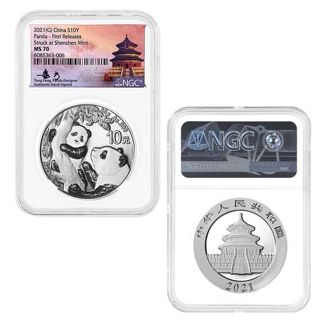 2021 China 30 gram Silver Panda 3-Coin Set NGC MS 70 FR