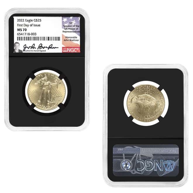 2022 1.85 oz Gold Eagle 4-Coin Set NGC MS 70 FD (Boehner Sign)
