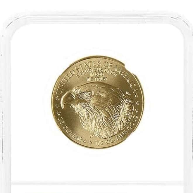 2023 1/2 oz Gold American Eagle NGC MS 69 Mint Error (Obv Struck Thru)