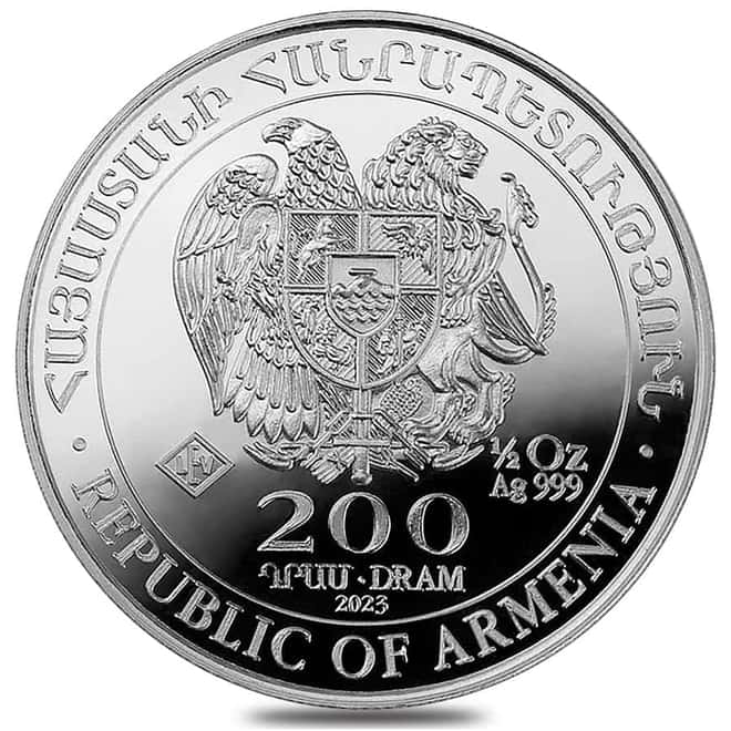 2023 Armenia 1/2 oz Noah's Ark Silver Coin 200 Dram .999 Fine BU