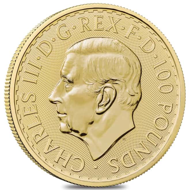 2023 Great Britain 1 oz Gold Britannia King Charles III Coin .9999 Fine BU
