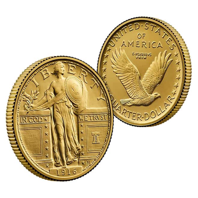 2026 Best of US Mint 1916 Standing Liberty Quarter Dollar Gold Coin & Silver Medal Set PCGS SP/MS 69 FS
