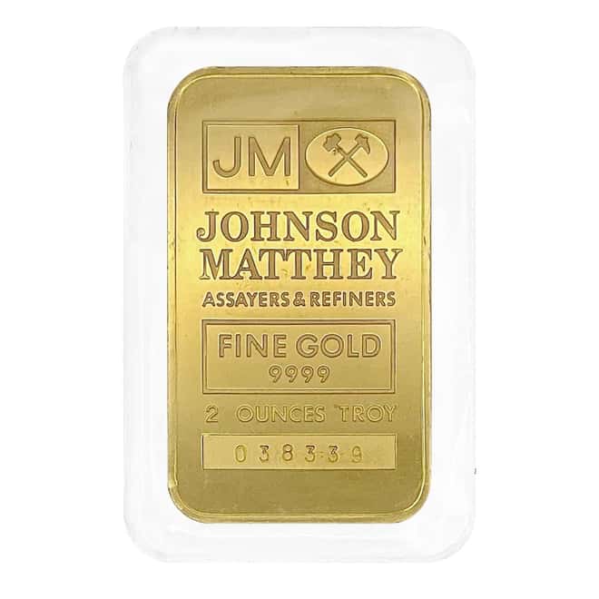 2 oz Johnson Matthey Gold Bar .9999 Fine (Secondary Market)
