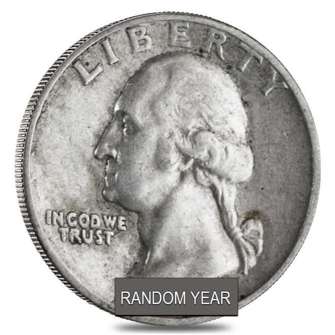 Silver at Spot - $500 Face Value Bag - 2000 Coins - 90% Silver Quarters 25c (Circulated, Random Design)