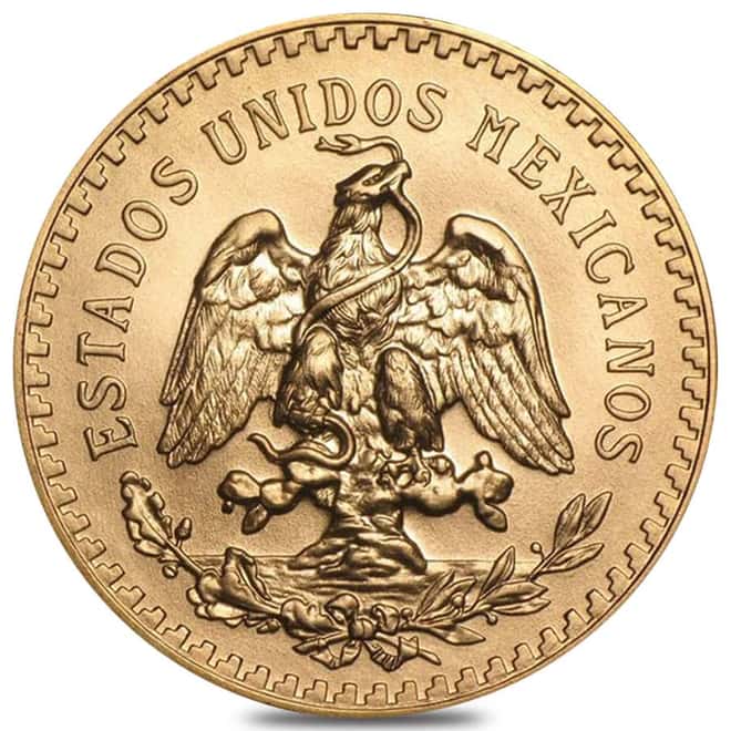 Gold at Spot - 50 Pesos Mexican Gold Coin AU/BU (Random Year)
