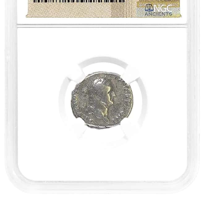 69-79 AD Roman Empire Vespasian AR Denarius Silver Coin NGC Fine