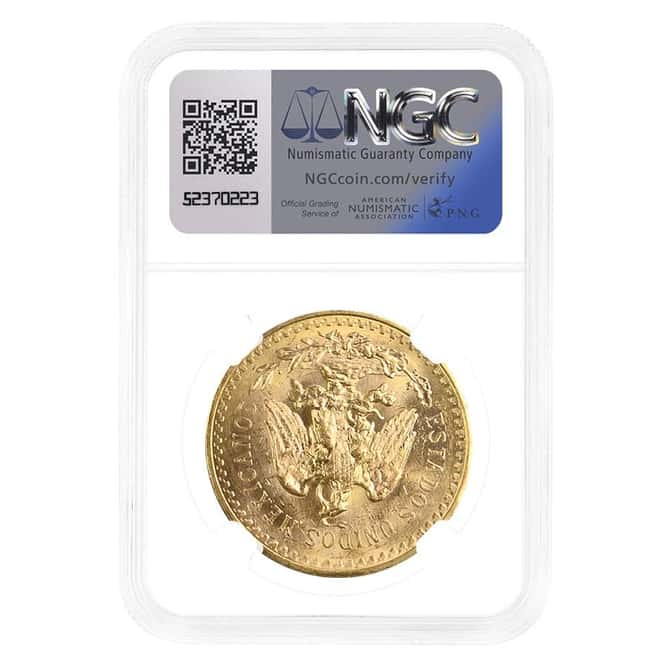 1931 Mexico 50 Pesos Gold Coin NGC MS 63