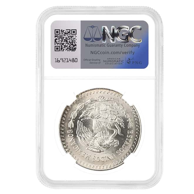 1989 1 oz Mexican Silver Libertad Coin NGC MS 66