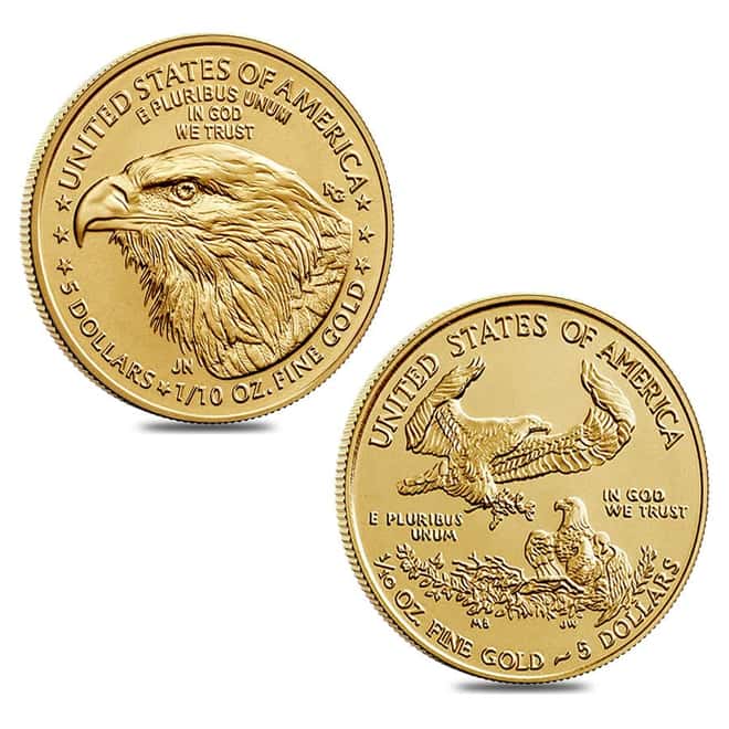 Roll of 50 - 1/10 oz Gold American Eagle $5 Coin BU (Random Year)