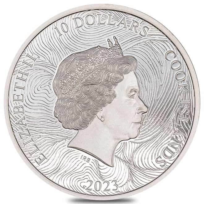 2023 Cook Islands 2 oz Proof Silver Silverland The Wave Coin