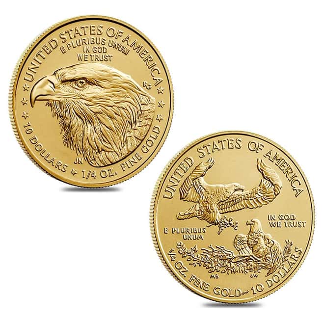 1/4 oz Gold American Eagle $10 Coin BU (Random Year)
