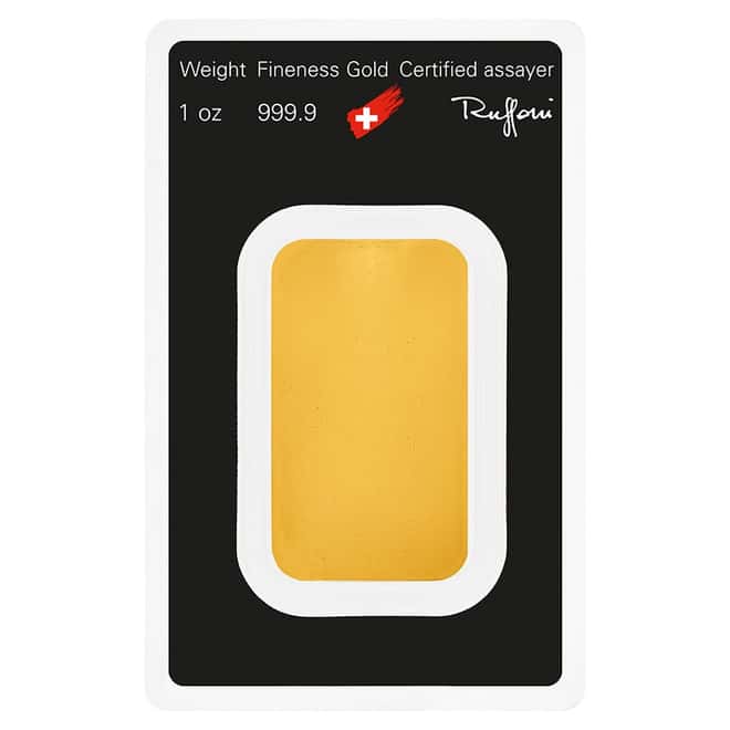 1 oz Gold Bar - Argor-Heraeus .9999 Fine (in Assay)