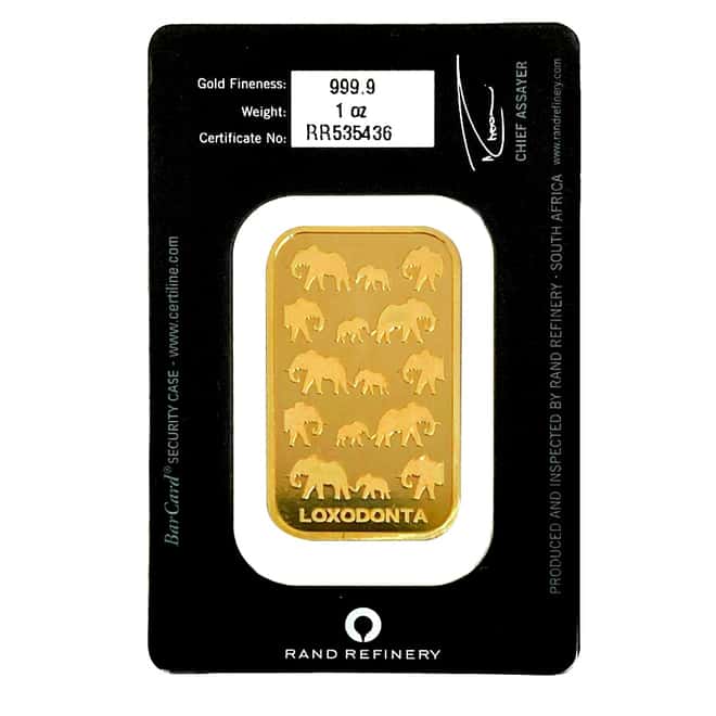1 oz Rand Refinery Gold Bar .9999 Fine (In Assay)