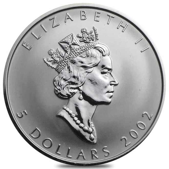 2002 1 oz Canadian Silver Maple Leaf Horse Privy Reverse Proof Coin