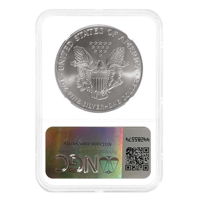 2002 1 oz Silver American Eagle Mint Error NGC MS 69 Early Production