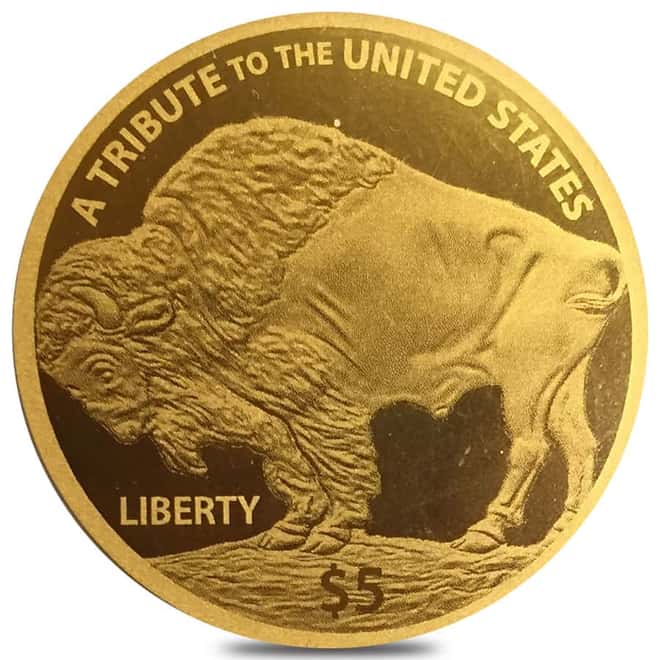 2018 Cook Islands 1/5 gram Buffalo Gold Coin .9999 Fine