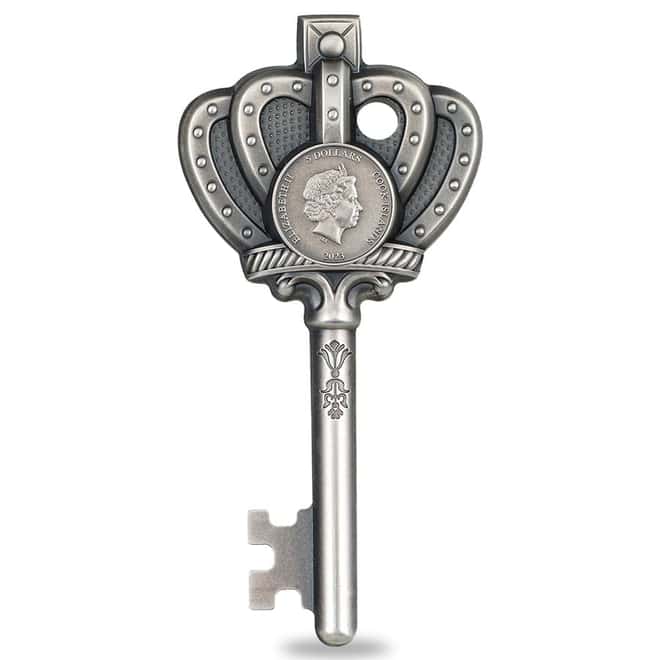 2023 Cook Islands 1 oz Silver Key To My Kingdom Antiqued Coin
