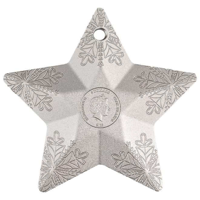 2023 Cook Islands 1 oz Silver Snowflake Star Ornament Coin