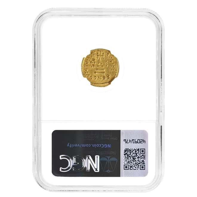 638-641 AD Byzantine Empire Heraclius Constantine Gold Solidus NGC AU