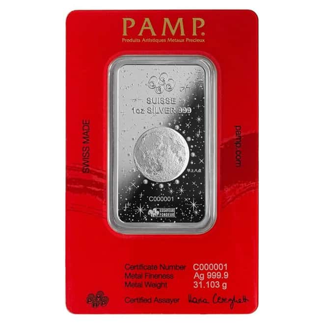 2024 1 oz PAMP Suisse Lunar Dragon Silver Bar (in Assay)
