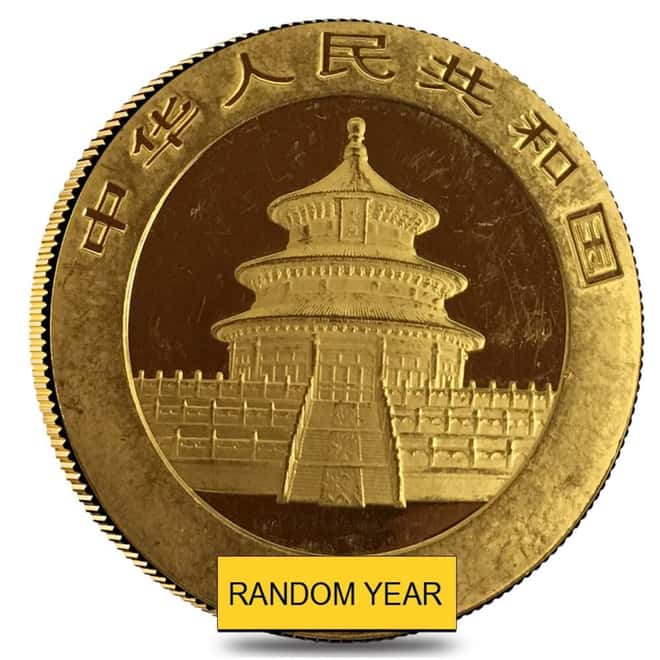 China 1 oz Gold Panda Proof/Unc (Random Year, Abrasions)