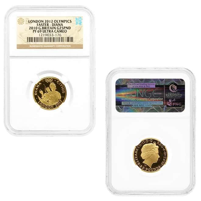 2010 GB 2012 London Olympics Faster Gold 3-Coin Set NGC PF 69