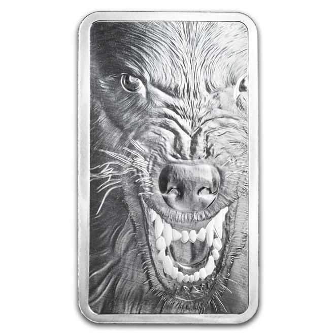 10 oz PAMP USA American Wolf Silver Bar .999 Fine