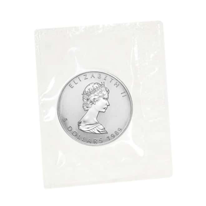 1989 1 oz Silver Canadian Maple Leaf .9999 Fine $5 Coin BU (Sealed)