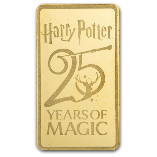 1/2 Gram Harry Potter 25th Anniversary Gold Bar .9999 Fine (in TEP)