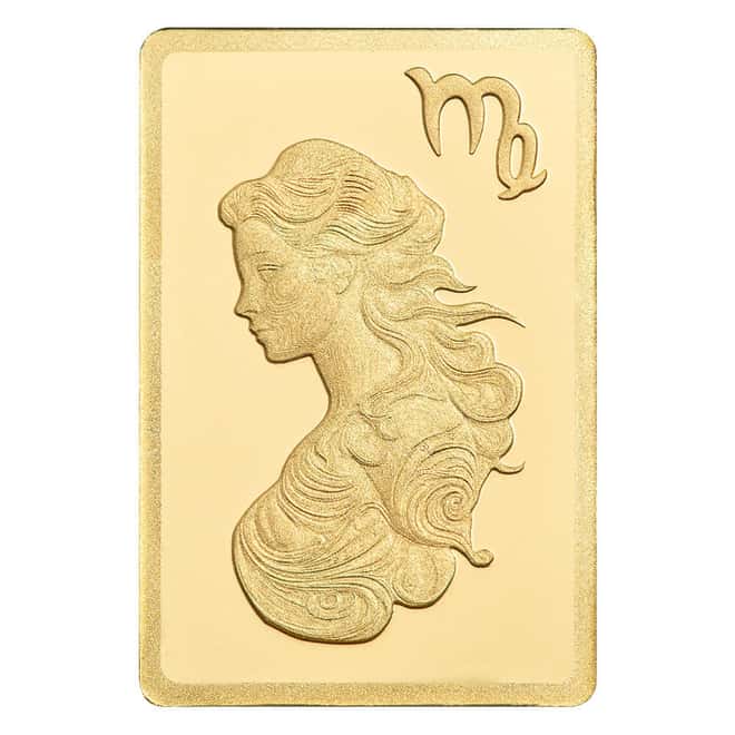 1/2 Gram PAMP Suisse Virgo Zodiac Gold Bar (in Assay)