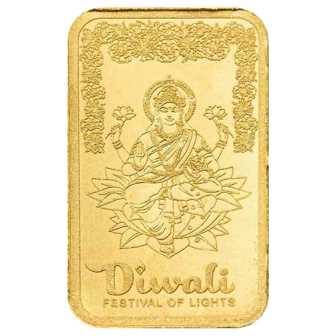 1 Gram PAMP Suisse Diwali Lakshmi Gold Bar .9999 Fine (in Assay from Multigram+25)