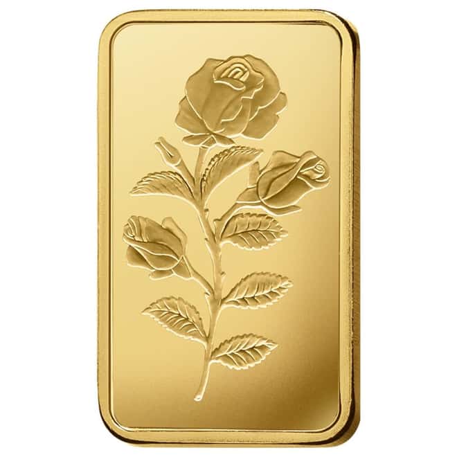 1 Gram PAMP Suisse Rosa Gold Bar .9999 Fine (in Assay)