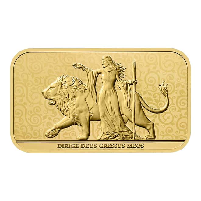 1 oz Great Britain Una and the Lion Landscape Gold Bar