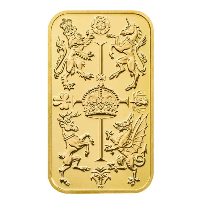 1 oz The Royal Celebration Gold Bar .9999 Fine (In Assay)