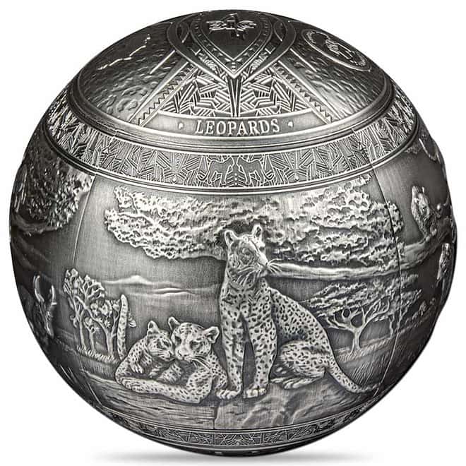 2023 1 Kilo Silver Big Five - Leopard Spherical Coin Djibouti