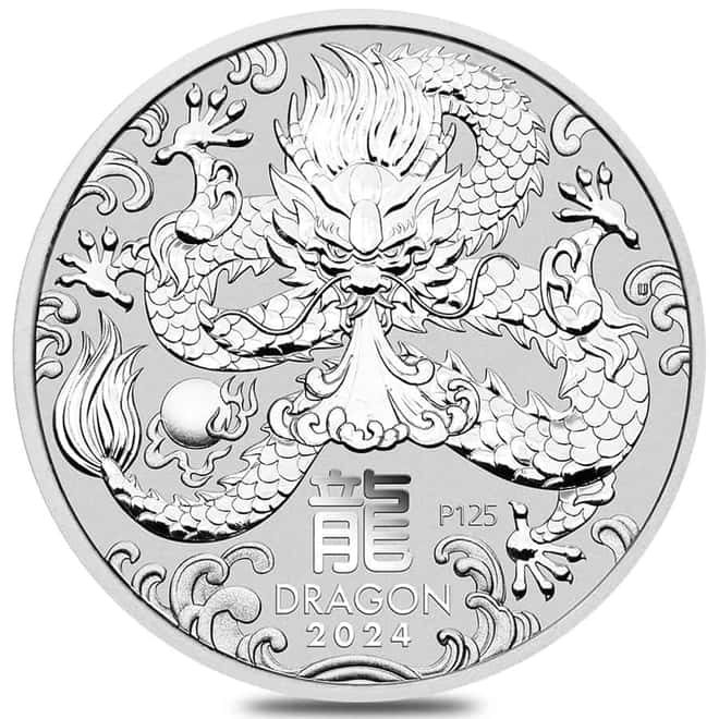 2024 10 Kilo Silver Lunar Dragon BU Australian Perth Mint