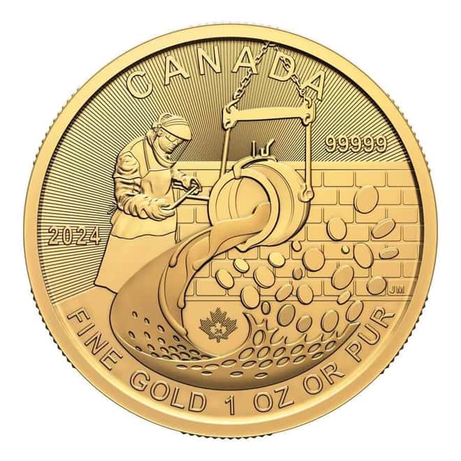 2024 Canada 1 oz Gold From Dore to Refined Gold Coin - Klondike Gold Rush (In Assay)
