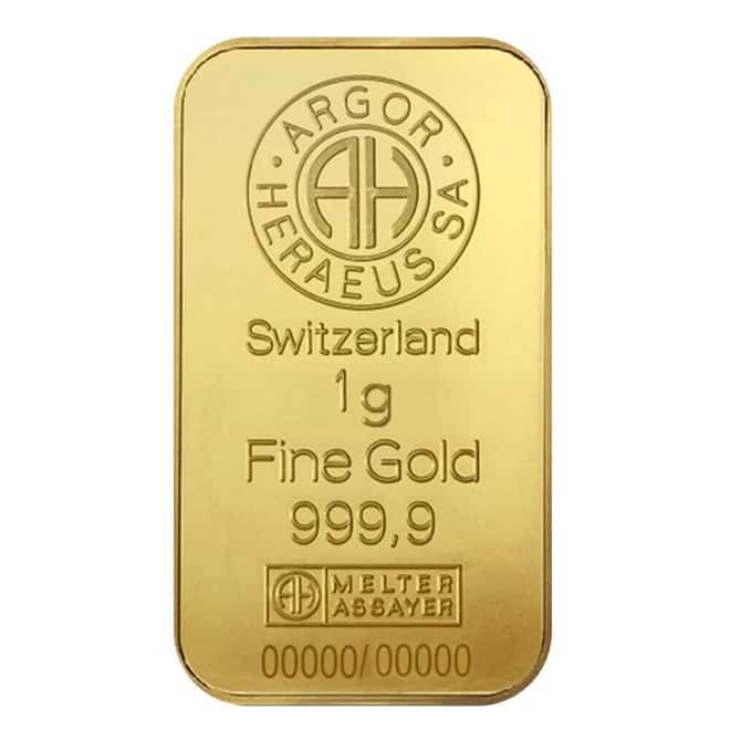 2025 1 Gram Argor Heraeus Lunar Snake Gold Bar (in Assay)