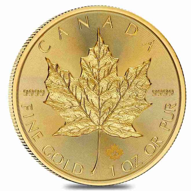 2025 1 oz Canadian Gold Maple Leaf $50 Coin BU (in Assay)