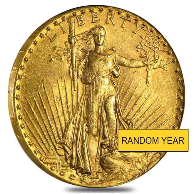 $20 Gold Double Eagle Saint Gaudens - Very Fine VF (Random Year)