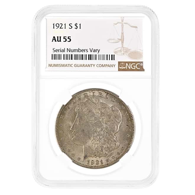 1921-S Morgan Silver Dollar $1 NGC AU 55