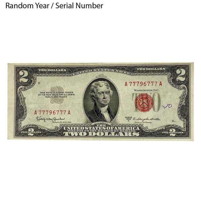 $2 Bill Legal Tender Currency Note Red Seal Cull (Random Year)