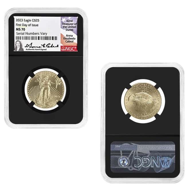 2023 1.85 oz Gold Eagle 4-Coin Set NGC MS 70 FD (Cabral Sign)