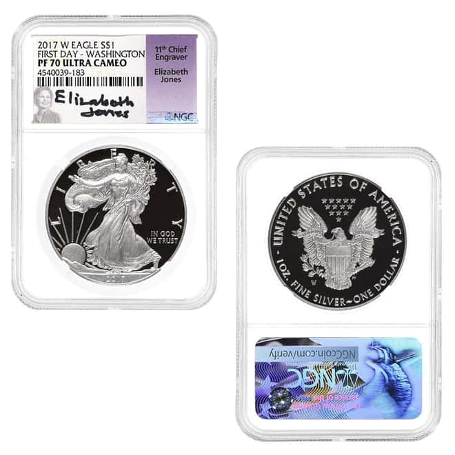 2017-W 1 oz Proof Silver Eagle 3-Coin Set NGC PF 70 Jones Sign