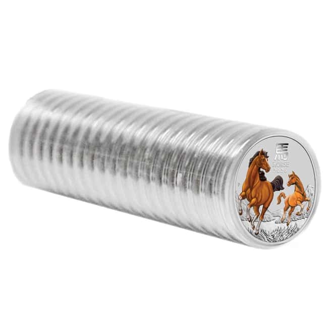 Box of 100 - 2026 1/2 oz Colorized Silver Lunar Horse BU Perth Mint