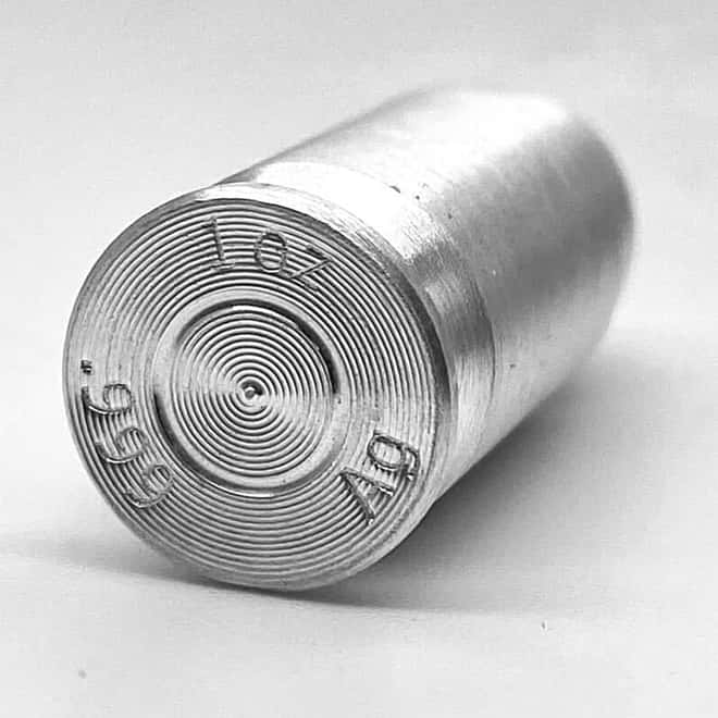 1 oz .45 Caliber Solid Silver Bullet