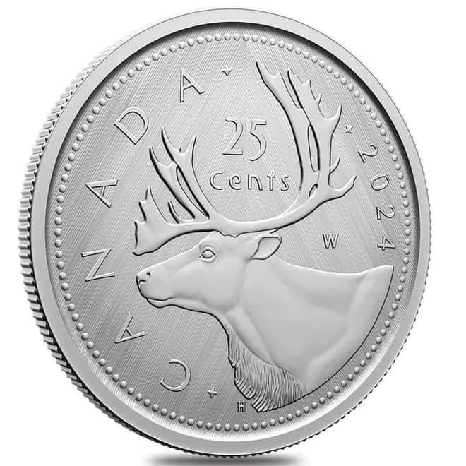 2024 Canada 1 oz Silver W Mint Mark Caribou Tribute Coin