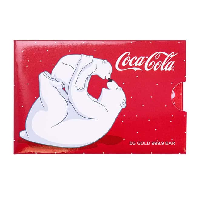 5 Gram PAMP Suisse Coca-Cola® Holiday Polar Bears Gold Bar (in Assay)