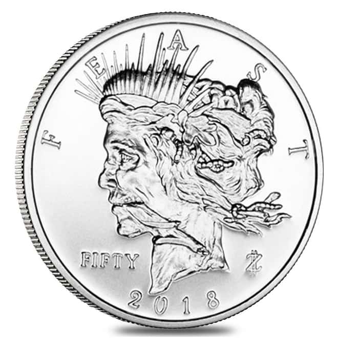 Zombucks "Feast Dollar" 1 oz .999 Fine Silver Round